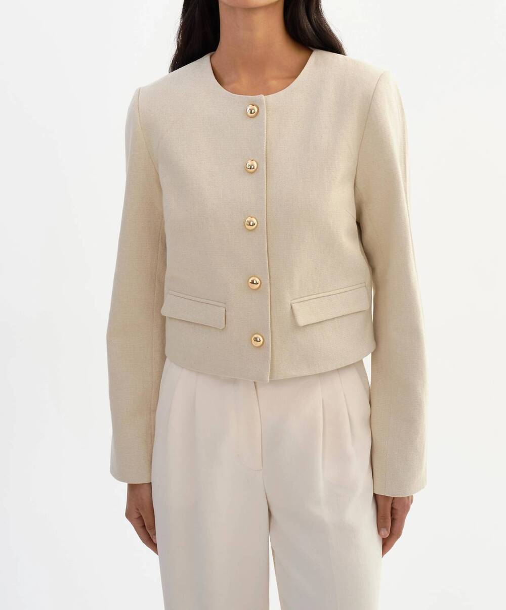 NEW LAMARQUE francina twill jacket in natural